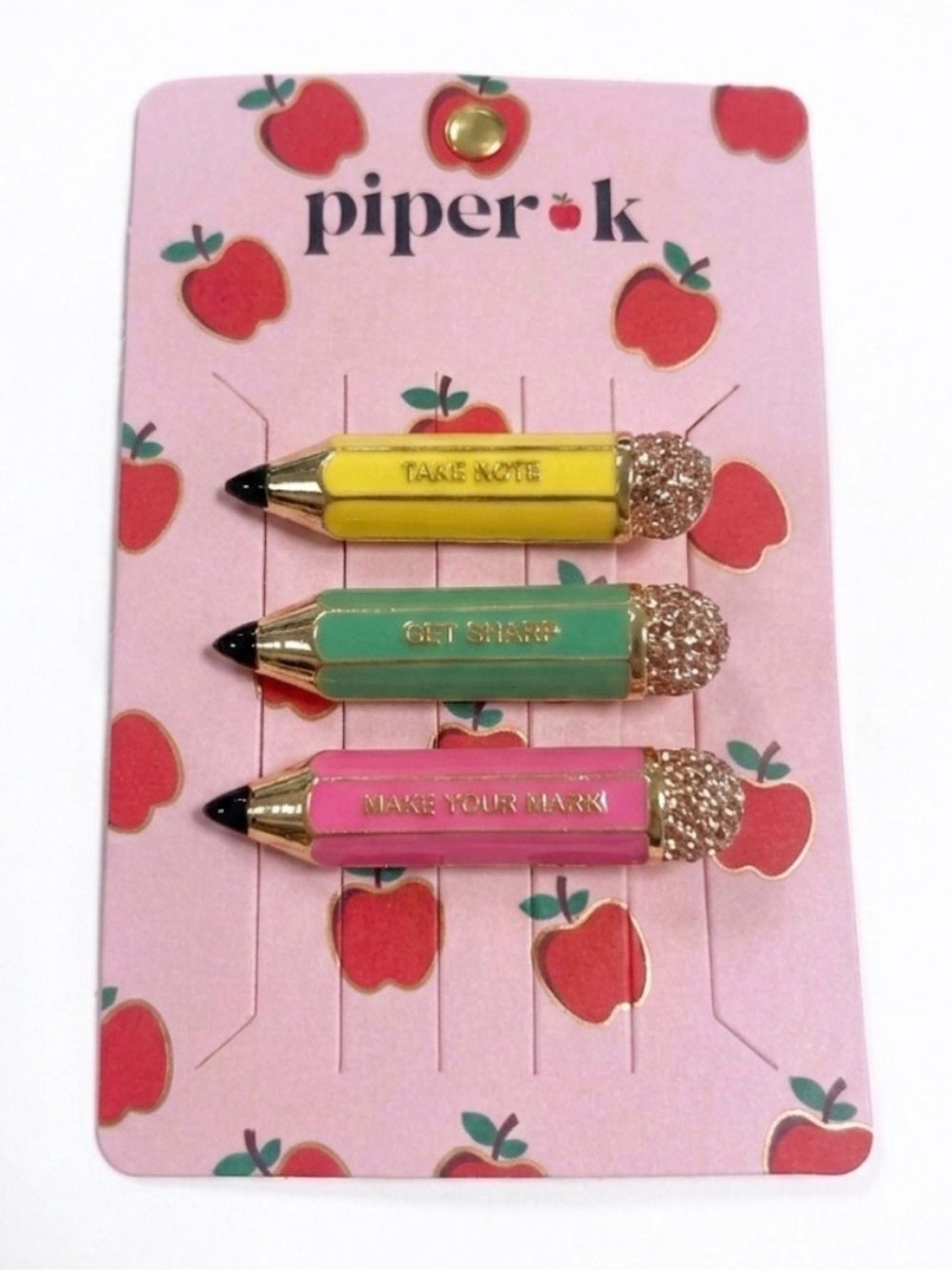 NWT ⚜️💖⚜️ Piper K Adorable Pencil Shaped Hair Clips Barrettes Set of 3